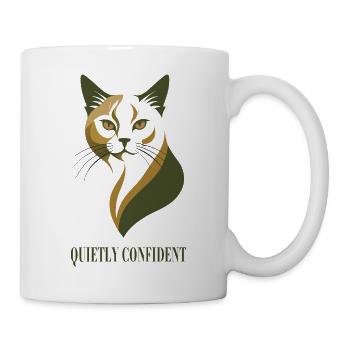 Quietly Confident – Selbstbewusste Katze - Tasse - Weiß - Rechts