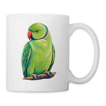 Kölner Halsbandsittich Retro - Tasse - Weiß - Rechts