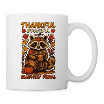 Dankbar, dankbar, leicht wildes Thanksgiving - Tasse - Weiß - Rechts