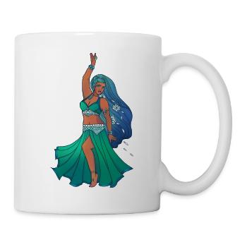 Aqua Meerjungfrauen-Bauchtanz - Tasse - Weiß - Rechts