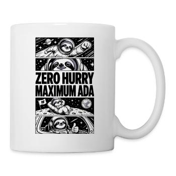 Zero Hurry Maximum Nada – Weltraumfaultier - Tasse - Weiß - Rechts