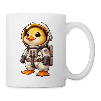 Ente Astronaut im Weltraum Cartoon - Tasse - Weiß - Rechts