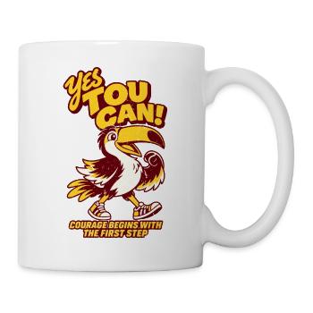 Yes You Can – Mutiger Tukan  - Tasse - Weiß - Rechts