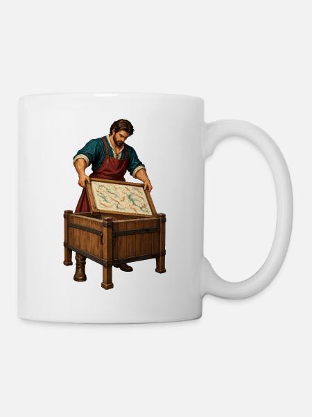Schatzkarte im TruhenDesign - Tasse - Weiß