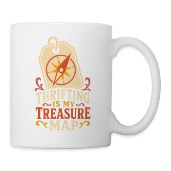 Thrifting Is My Treasure Map - Tasse - Weiß - Rechts