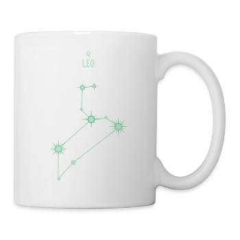 Löwe-Tierkreiszeichen Sternbild Pastellgrün - Tasse - Weiß - Rechts