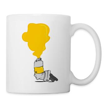 Eine Wolke Gelber Farbe Quilled Aus Der Farbtube - Tasse - Weiß - Rechts