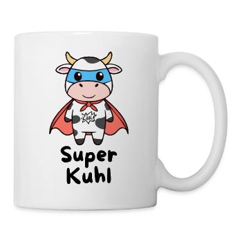 Super Kuhl – Superhelden Kuh - Tasse - Weiß - Rechts