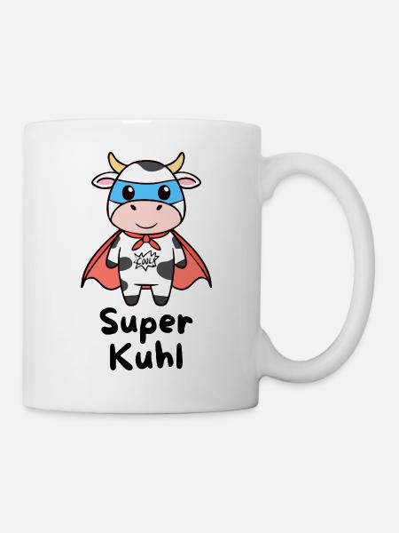 Super Kuhl – Superhelden Kuh - Tasse - Weiß