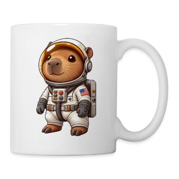 Süße Capybara im Weltraum als Astronaut - Tasse - Weiß - Rechts