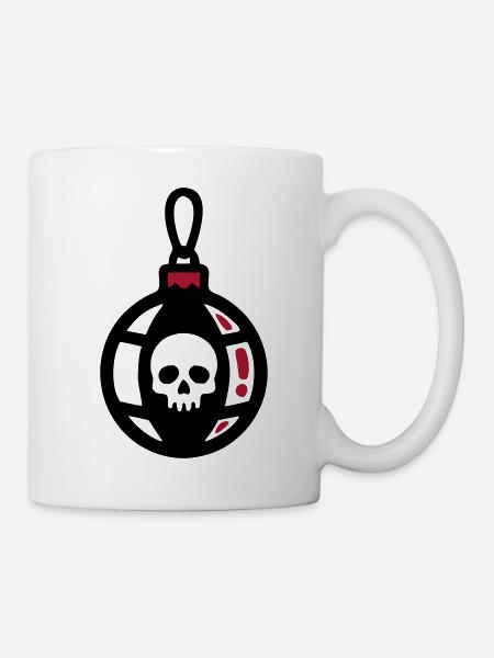 Totenkopf Christbaumkugel Icon - Tasse - Weiß