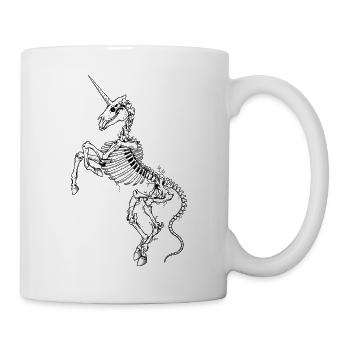 Einhornskelett – Gotische Fantasy-Knochenkreatur - Tasse - Weiß - Rechts