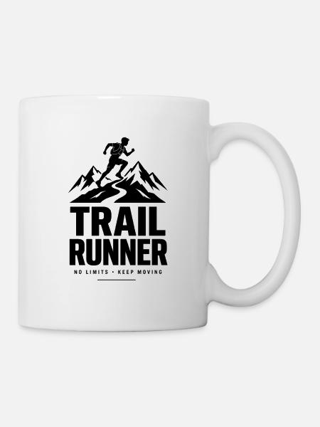 Trail Runner No Limits Lauf T-Shirt - Tasse - Weiß