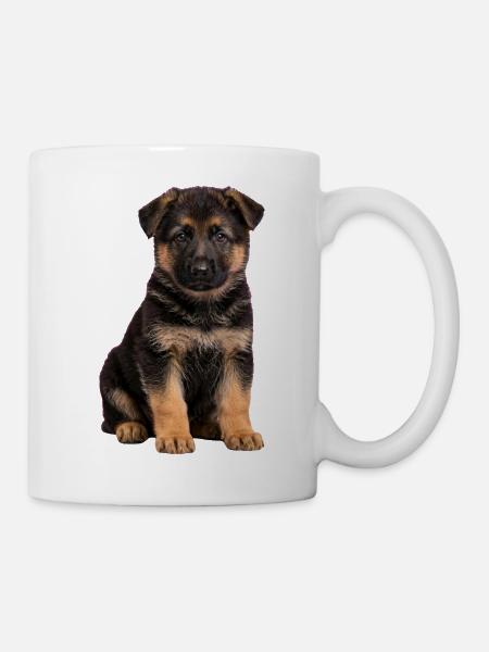 Sanftes Porträt des Deutschen Schäferhunde-Welpen - Tasse - Weiß