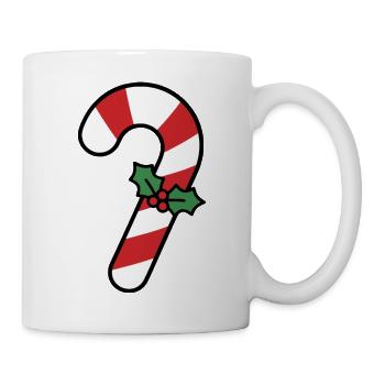Zuckerstangen-Weihnachtssüßigkeiten - Tasse - Weiß - Rechts
