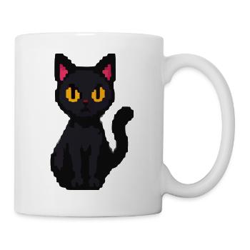 Nachtkater Pixelblick - Tasse - Weiß - Rechts