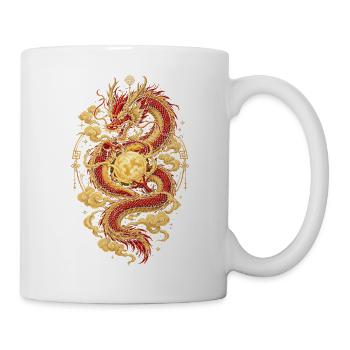 Chinesischer Drache – Sternzeichen Tierhoroskop - Tasse - Weiß - Rechts