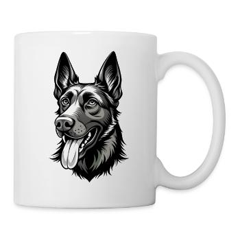 Belgischer Malinois-Hundekopf - Tasse - Weiß - Rechts