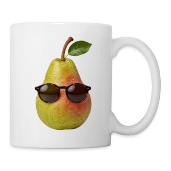 Birne mit Sonnenbrille lustiges Obst - Tasse - Weiß - Rechts