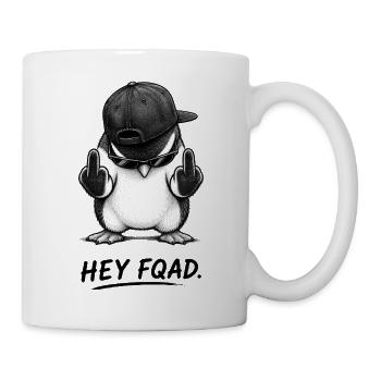 FQAD Penguin – Frecher Pinguin mit Attitüde - Tasse - Weiß - Rechts