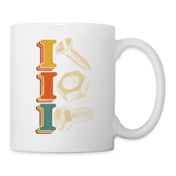 Industrielle Schraubenbuchstaben - Tasse - Weiß - Rechts