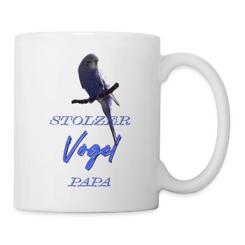 Stolzer Vogel Papa - lustige Geschenkidee  - Tasse - Weiß - Rechts