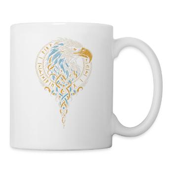 Der Seeadlerkopf im Runenring - Tasse - Weiß - Rechts