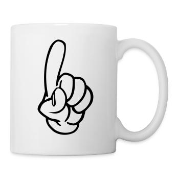 hand Finger - Tasse - Weiß - Rechts