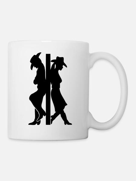 couple_cowboy - Mug blanc - blanc