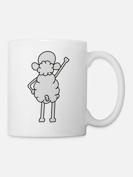 schaf von hinten stehend - Mug blanc - blanc