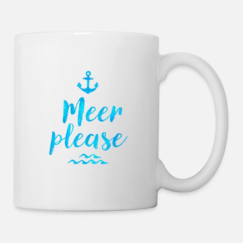 MEER PLEASE WASSERFARBEN IM VINTAGE LOOK - Tasse - Weiß