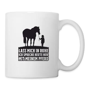 Pferdeliebhaber Reiterin mit Ihrem Pferd Geschenk - Tasse - Weiß - Rechts