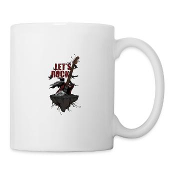 Let’s Rock - Corbeau Corbeau Guitares Musique Cadeau - Mug blanc - blanc - Droite