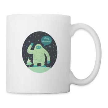 Frohe Weihnachten Yeti - Tasse - Weiß - Rechts