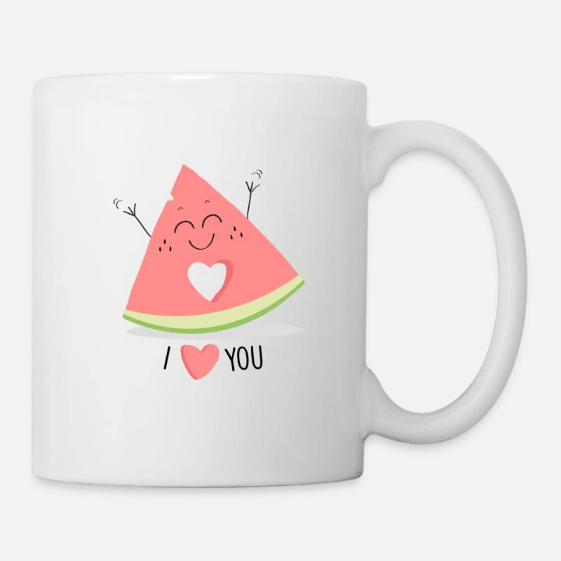 Ich liebe dich Wassermelone - Tasse - Weiß