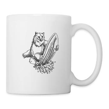 Surfing bear - Mug - white - Right