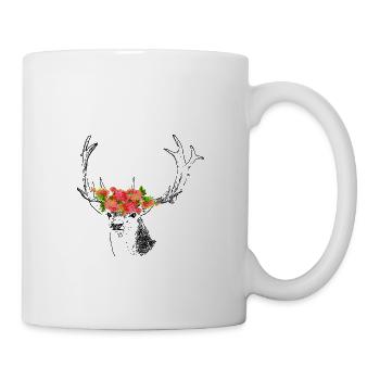 Deer flowers - Mug - white - Right