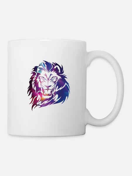Tête de lion fantaisie crinière - Mug blanc - blanc