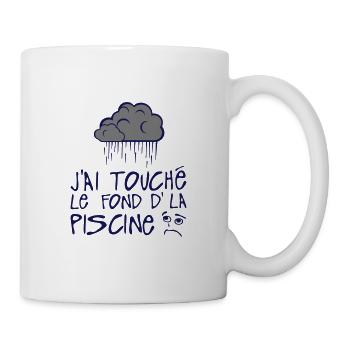 citation touche fond piscine triste deprime nuage - Mug blanc - blanc - Droite