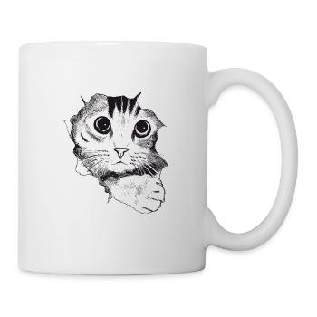 Cat drawn - Mug - white - Right