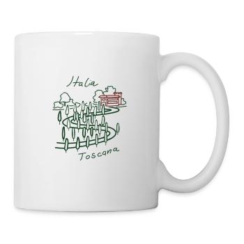 Italia T-Shirt Herren: Toscana - Tasse - Weiß - Rechts