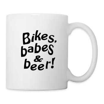 bikes babes beer - Mug blanc - blanc - Droite