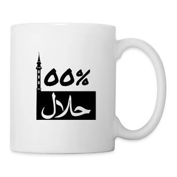 100% Halal Muslim Islam Shirt saying Minaret - Mug - white - Right