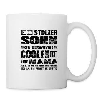 stolzer Sohn einer lieben und tollen Mama - Tasse - Weiß - Rechts