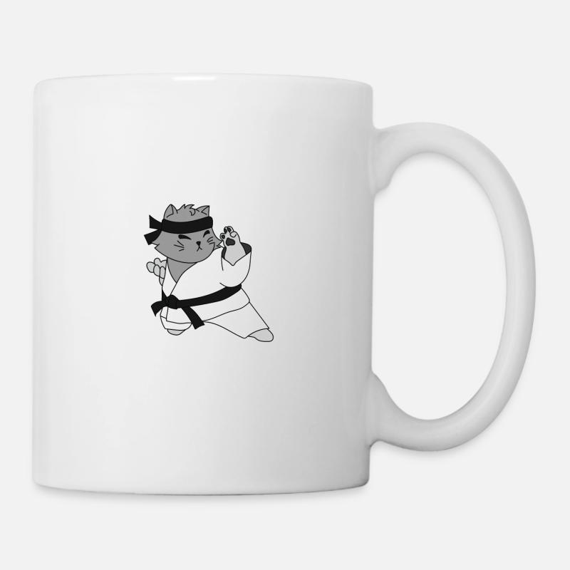 cadeau mignon de chat de karaté mignon mais dangereux - Mug blanc - blanc