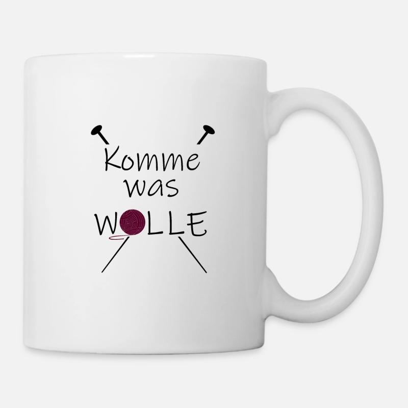 Wolle Spruch Nadeln - Tasse - Weiß