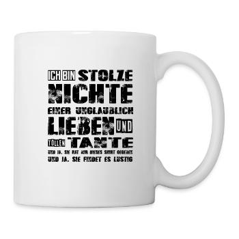 stolze Nichte einer lieben und tollen Tante - Tasse - Weiß - Rechts