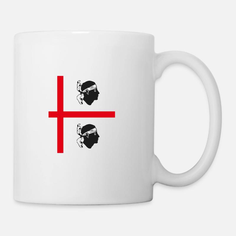 La moitié du drapeau de la Sardaigne - Mug blanc - blanc
