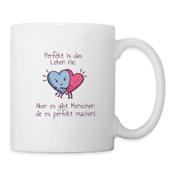 Valentinstag Herzen Umarmung süß perfekt Liebe - Tasse - Weiß - Rechts