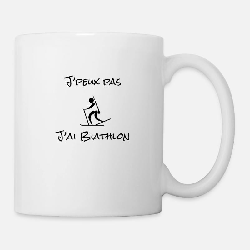 J'peux pas j'ai Biathlon - Mug blanc - blanc